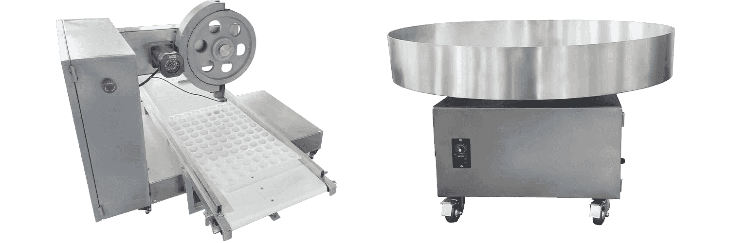 ST-280A Mochi Wrapper Powder Machine/Ball Rounding Machine พร้อมการจัดตำแหน่งถาด